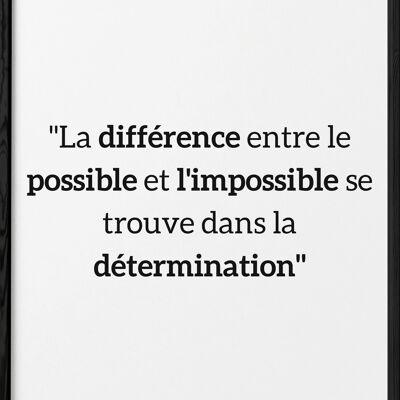 Affiche Gandhi "La différence entre le possible et l'impossible..."