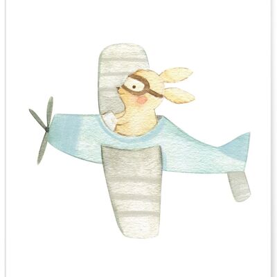 Airplane Bunny Child Poster