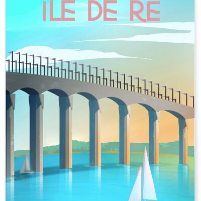 Cartel ilustrativo del Puente Ile de Ré