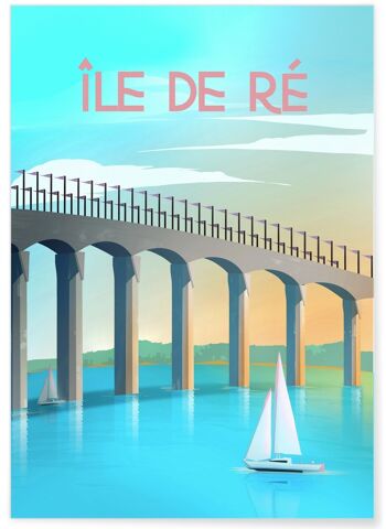 Affiche illustration du Pont de l'Île de Ré 1