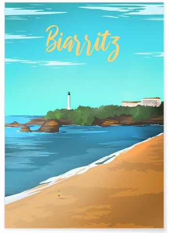 Affiche illustration de la ville de Biarritz 1