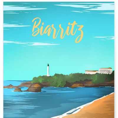 Affiche illustration de la ville de Biarritz