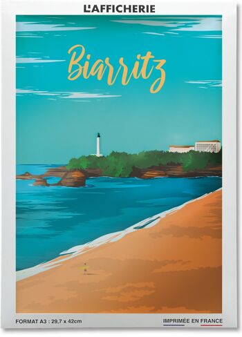Affiche illustration de la ville de Biarritz 2