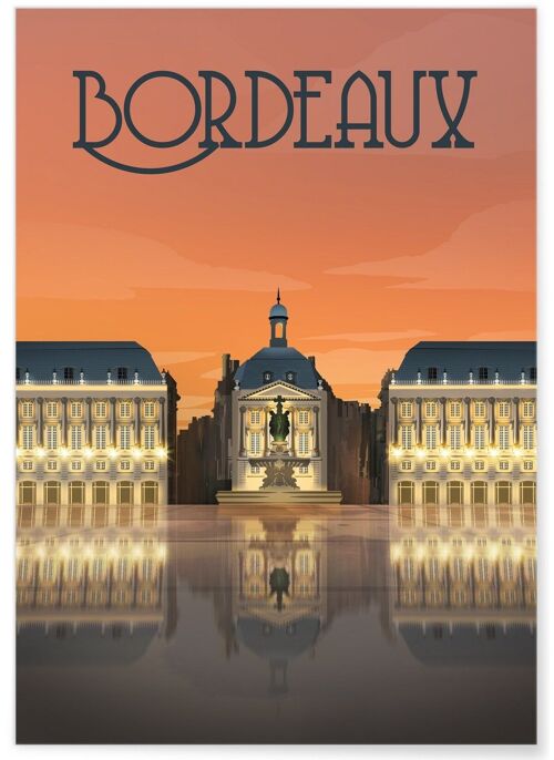 Affiche illustration de la ville de Bordeaux