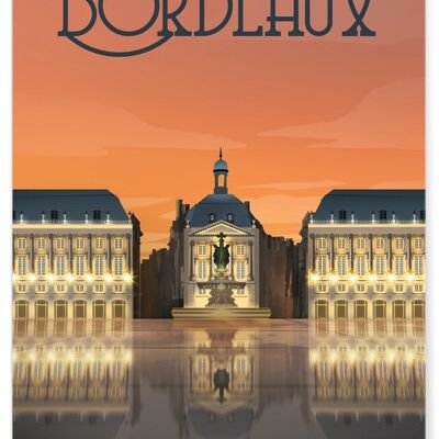 Illustration poster of the city of Bordeaux