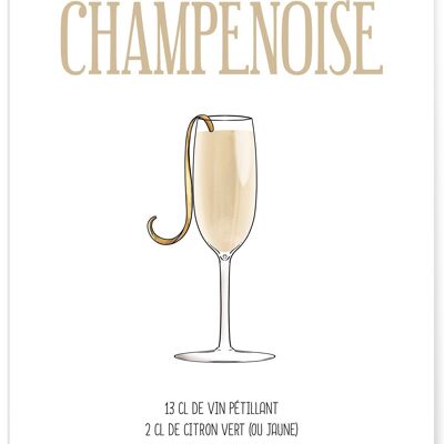 Champagner-Suppen-Cocktail-Plakat