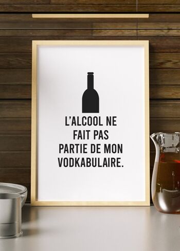 Affiche L'alcool ne fait pas partie de mon vodkabulaire - humour 4