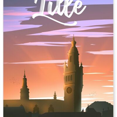 Illustration poster of the city of Lille