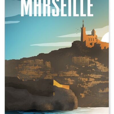 Illustratives Plakat der Stadt Marseille