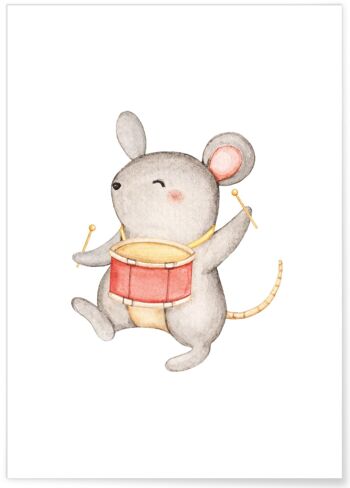 Affiche Enfant Souris Tambour 1