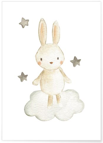 Affiche Lapin Nuage 1