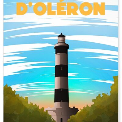 Affiche illustration de la ville d'Île d'Oléron