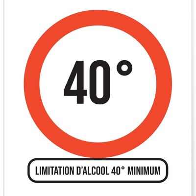 Póster Limitación 40 grados