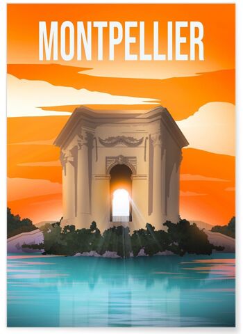 Affiche illustration de la ville de Montpellier 1