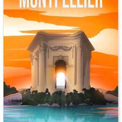 Affiche illustration de la ville de Montpellier
