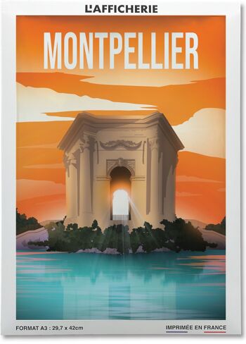 Affiche illustration de la ville de Montpellier 2