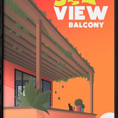 Balkon-Poster mit Meerblick