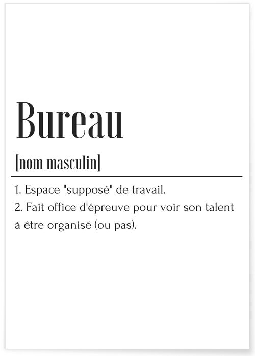 Affiche Définition Bureau