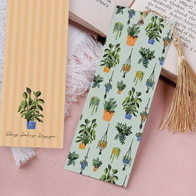 Plant Pot Paper Bookmark With Tassel