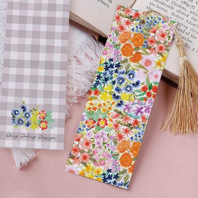 Bold Floral Paper Bookmark With Tassel