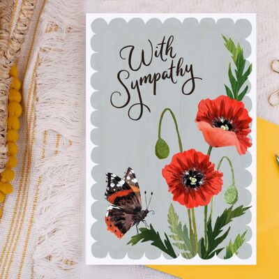 With Sympathy Poppies Greeting Card