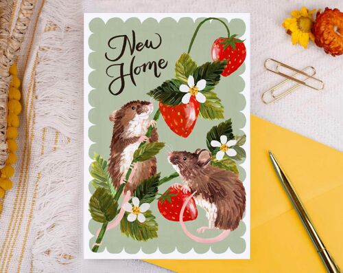 New Home Field Mice Greeting Card