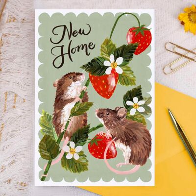 New Home Field Mice Greeting Card