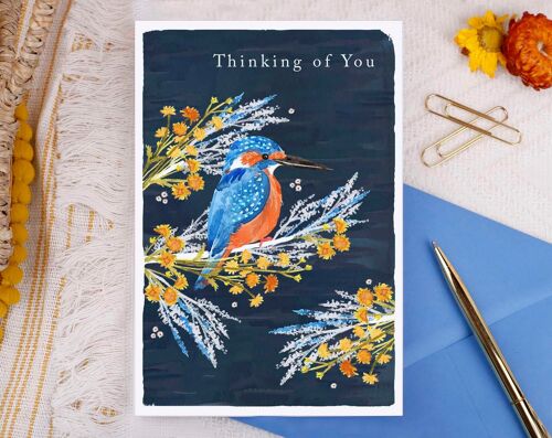 Thinking Of You Kingfisher Greeting Card