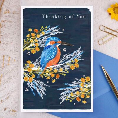 Thinking Of You Kingfisher Greeting Card