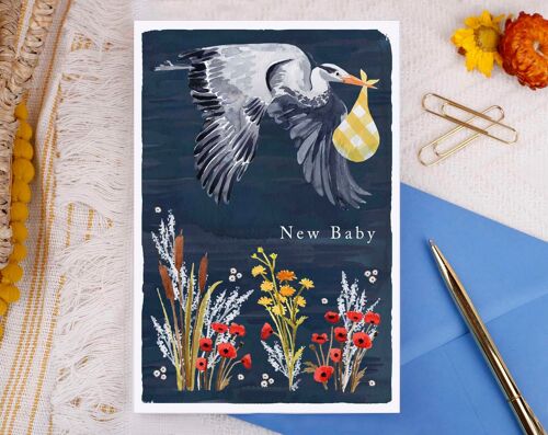 New Baby Heron Greeting Card