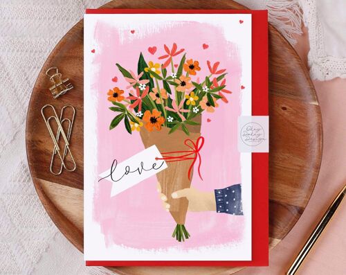 Love Bunch Of Flowers Greeting Card