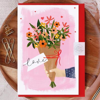 Love Bunch Of Flowers Greeting Card