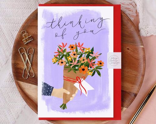 Thinking Of You Flowers Greeting Card