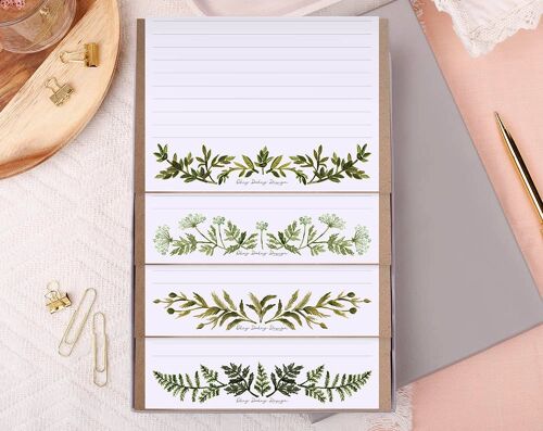 A5 Lined Botanical Writing Paper Gift Set