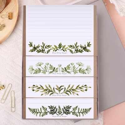 Set regalo di carta da lettere botanica a righe A5