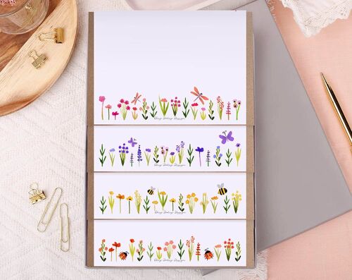 A5 Unlined Ditsy Flowers Writing Paper Gift Set