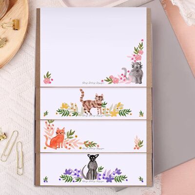 Coffret cadeau de papier à lettres A5 non ligné Chats