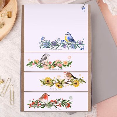 Coffret cadeau A5 non ligné Oiseaux