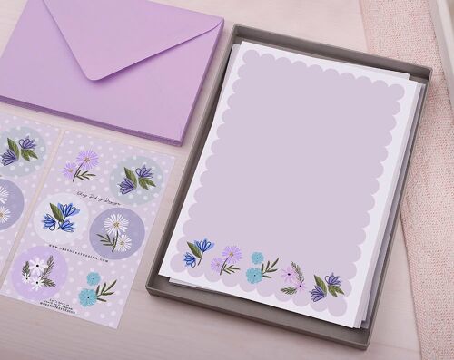 A5 Unlined Flowers Writing Paper