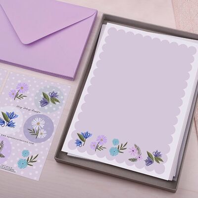 Papel de escribir A5 Flores sin rayas