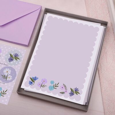 A5 Unlined Flowers Writing Paper