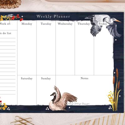 Herons and Reeds Weekly Planner Pad