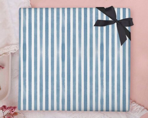 Blue Stripes Wrapping Paper Sheet