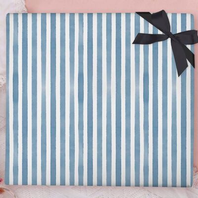 Blue Stripes Wrapping Paper Sheet
