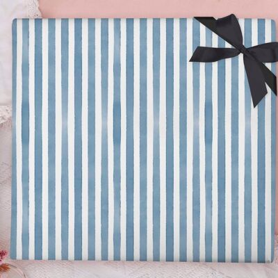 Blue Stripes Wrapping Paper Sheet