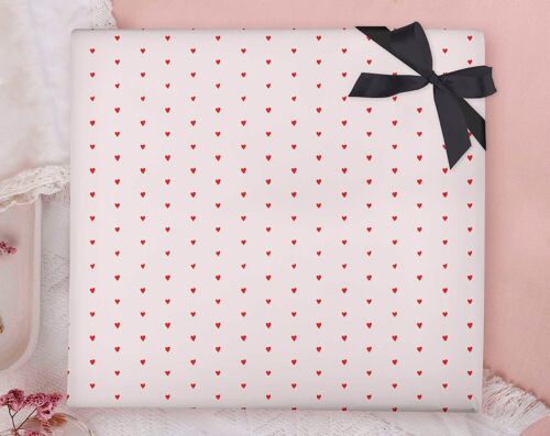 Ditsy Hearts Wrapping Paper Sheet
