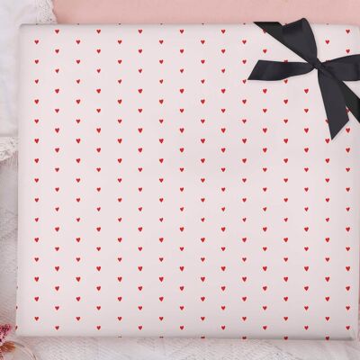 Ditsy Hearts Wrapping Paper Sheet