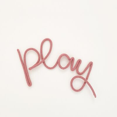 dusty rose - ‘play’ wire word wall hanging for Kid’s room & playroom