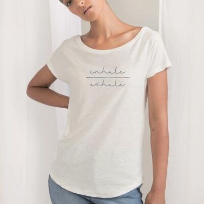 T-shirt Vintage Loose Fit Blanc, Gris Ardoise, Noir & Ivoire - 1