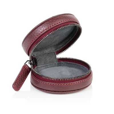 Scatola porta gemelli/anello in pelle Richmond bordeaux